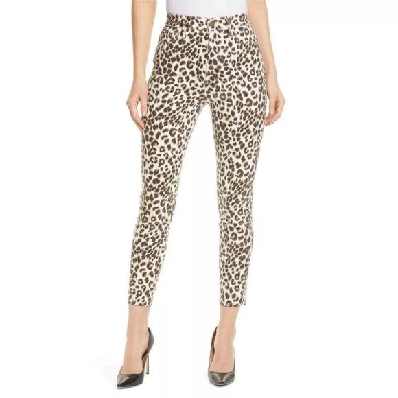 Frame Denim Ali High Rise Cigarette Leopard Print Skinny Jeans Womens Size 27x25 - Picture 1 of 7